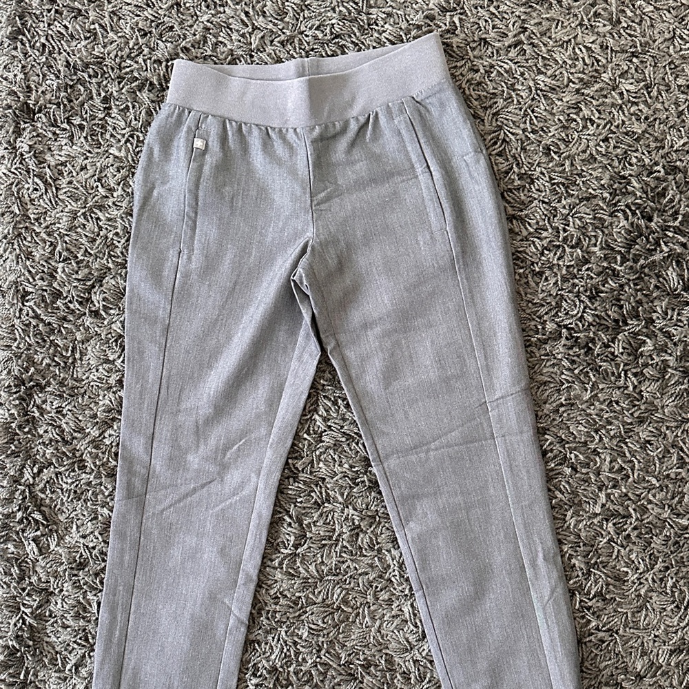 FIGS Gray Pants with Tapered Leg Design